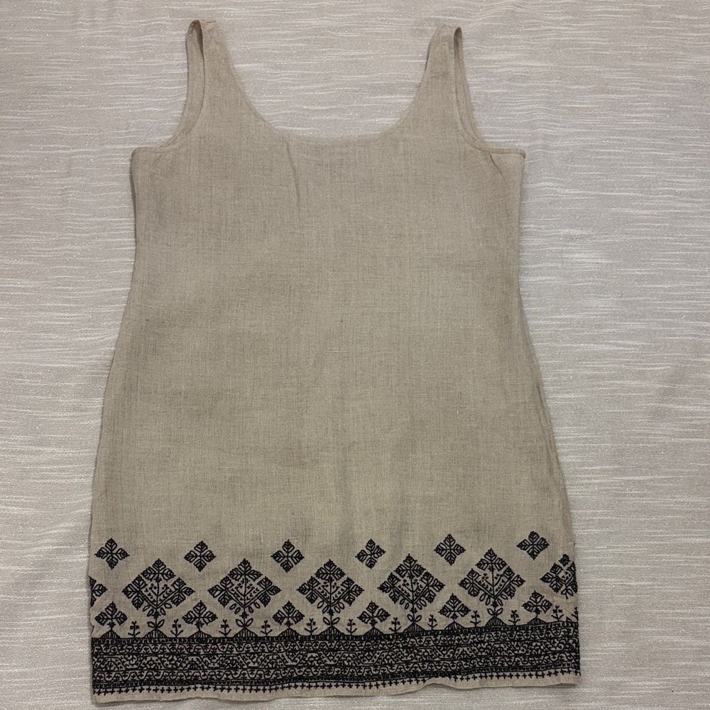 Emanuel Ungaro Beige and Black Mini Dress